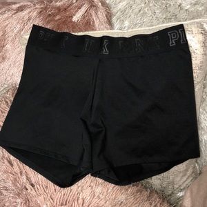 Pink spandex sports shorts